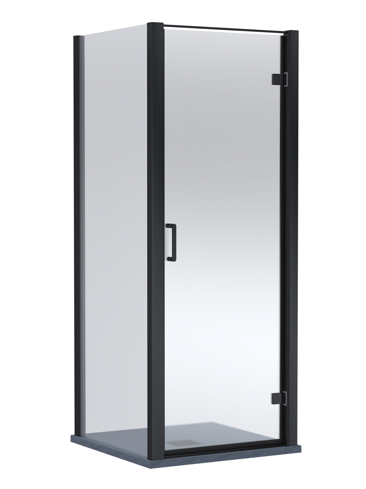 8mm Toughened Safety Glass Hinged Shower Door, Side Panel and Slimline Shower Tray - Choice of Size and Finish