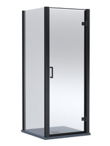 8mm Toughened Safety Glass Hinged Shower Door, Side Panel and Slimline Shower Tray - Choice of Size and Finish