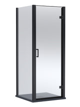 8mm Toughened Safety Glass Hinged Shower Door, Side Panel and Slimline Shower Tray - Choice of Size and Finish