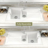 101cm Inset Counter Top Fireclay Ceramic Kitchen Sink - Multiple Options Available