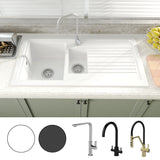 101cm Inset Counter Top Fireclay Ceramic Kitchen Sink - Multiple Options Available