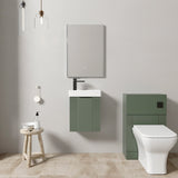 Retro Cloakroom Suite - Wall Hung Basin Unit, Toilet & Tap
