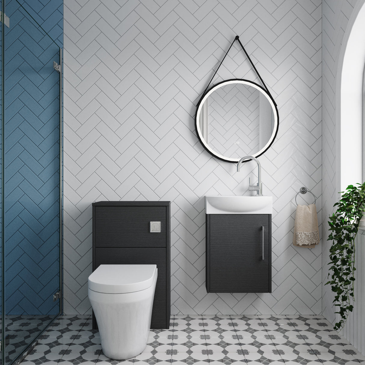 Power Wall Hung Cloakroom Bundle - Vanity, WC Unit, Toilet & Tap