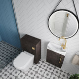Power Wall Hung Cloakroom Bundle - Vanity, WC Unit, Toilet & Tap
