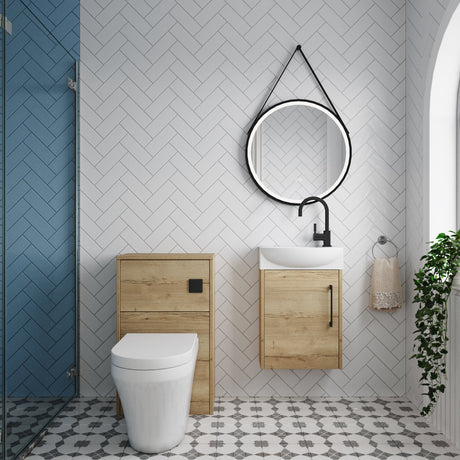 Power Wall Hung Cloakroom Bundle - Vanity, WC Unit, Toilet & Tap