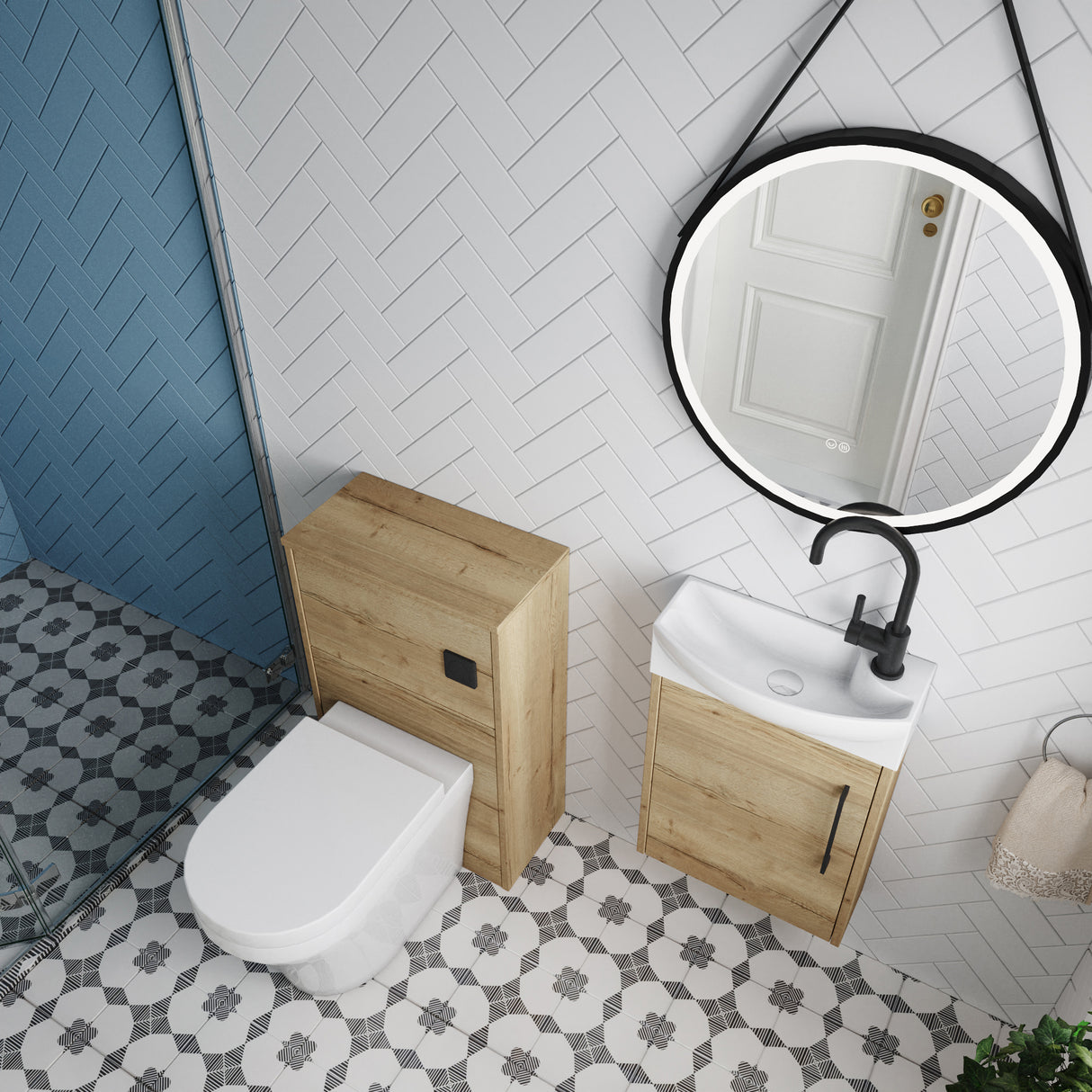 Power Wall Hung Cloakroom Bundle - Vanity, WC Unit, Toilet & Tap