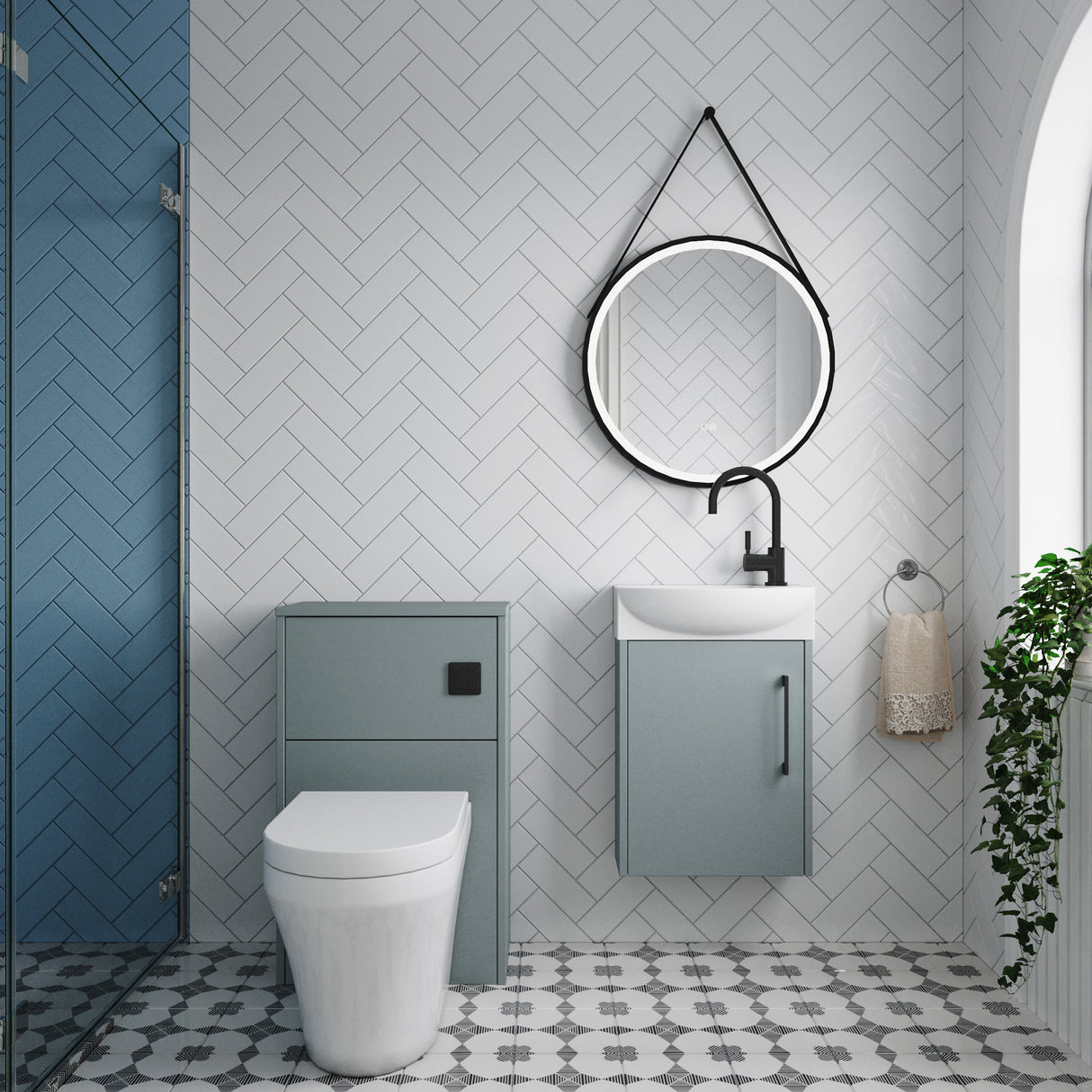 Power Wall Hung Cloakroom Bundle - Vanity, WC Unit, Toilet & Tap