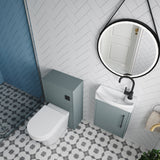 Power Wall Hung Cloakroom Bundle - Vanity, WC Unit, Toilet & Tap