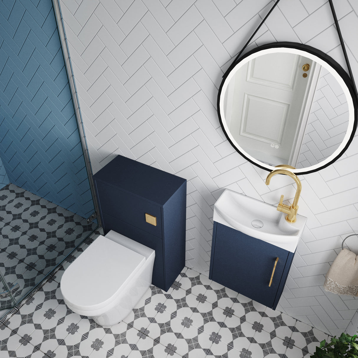 Power Wall Hung Cloakroom Bundle - Vanity, WC Unit, Toilet & Tap