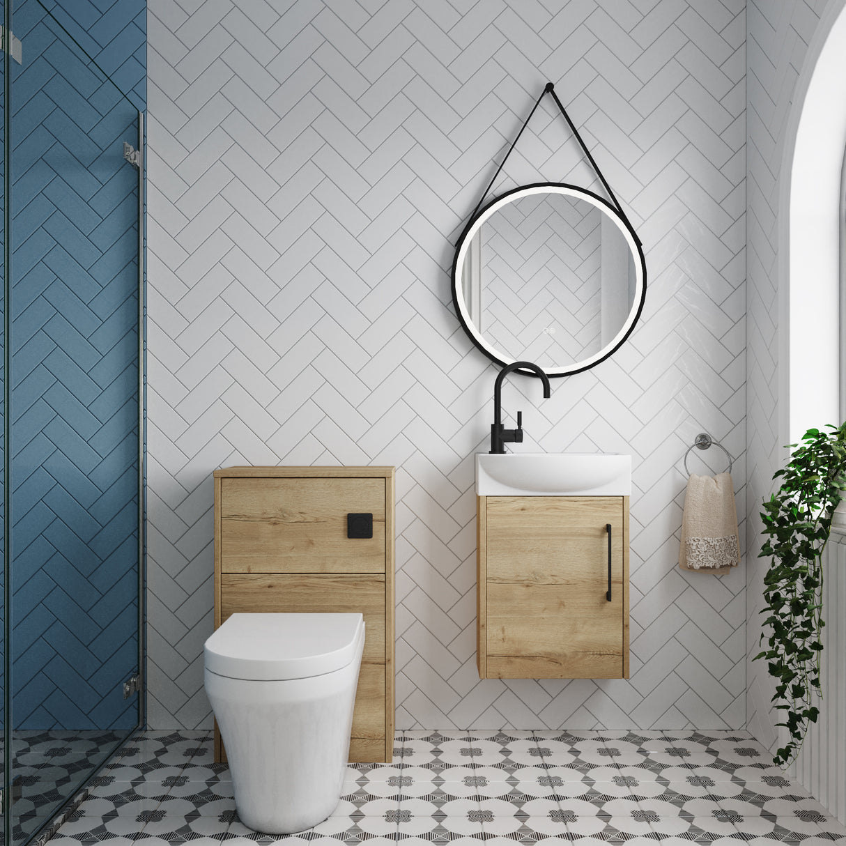 Power Wall Hung Cloakroom Bundle - Vanity, WC Unit, Toilet & Tap