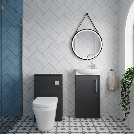 Power Floor Standing Cloakroom Bundle - Vanity, WC Unit, Toilet & Tap