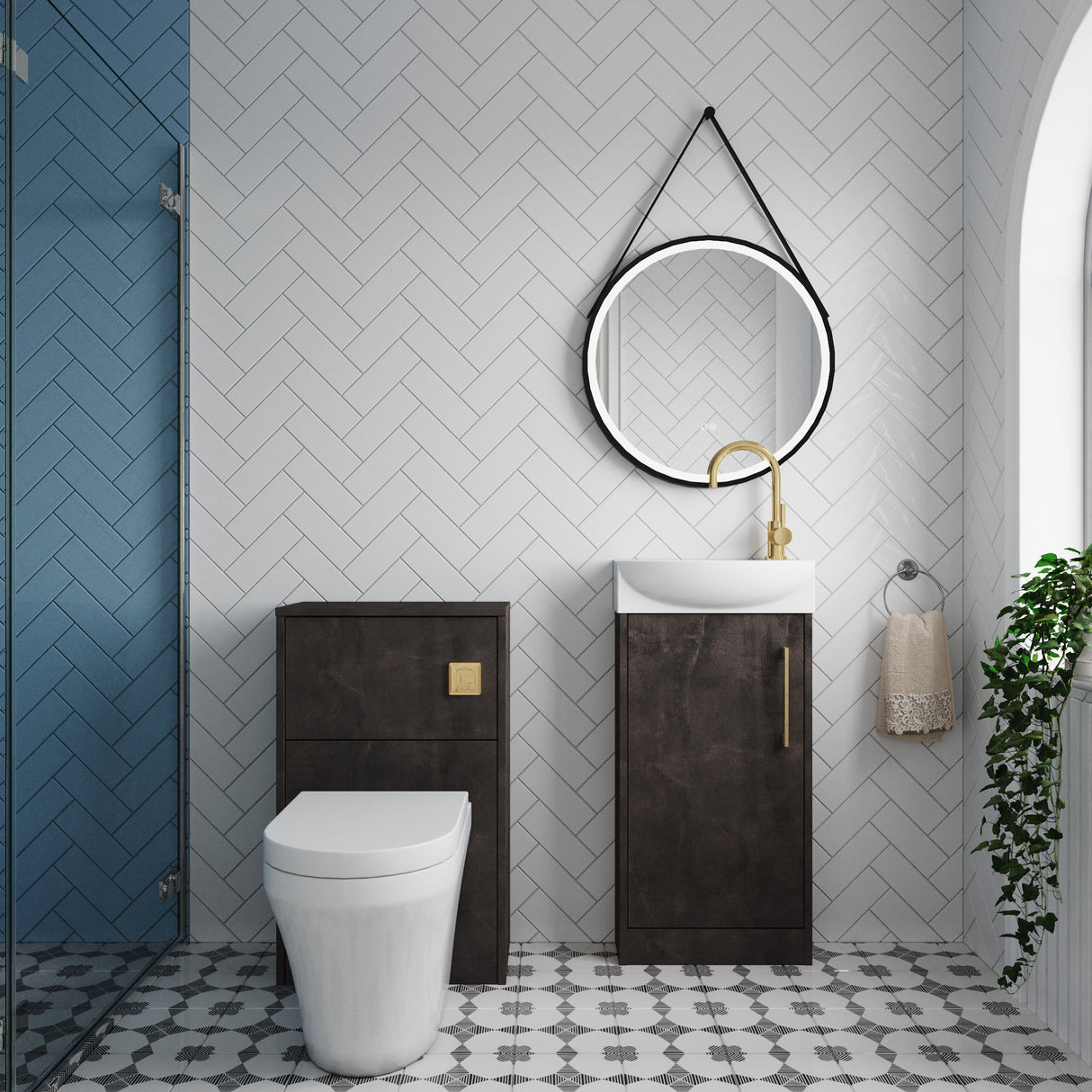 Power Floor Standing Cloakroom Bundle - Vanity, WC Unit, Toilet & Tap