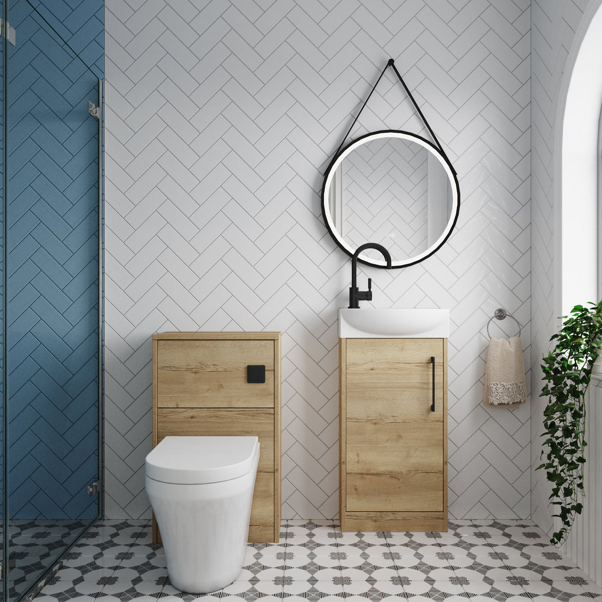 Power Floor Standing Cloakroom Bundle - Vanity, WC Unit, Toilet & Tap
