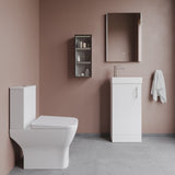 Saint Cloakroom Set - Floor Standing Vanity Basin Unit, Toilet Pan, Cistern, Seat & Mini Basin Tap
