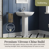 Sleek Modern White 545mm Round Bathroom Basin & Pedestal