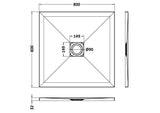 Premium Slimline Square Shower Tray - Choice of Size and Finish