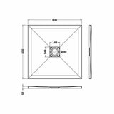 Premium Slimline Square Shower Tray - Choice of Size and Finish