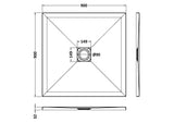 Premium Slimline Square Shower Tray - Choice of Size and Finish