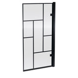 Modern Square Abstract Bath Shower Screen – Black, 830 x 1520 x 38 mm
