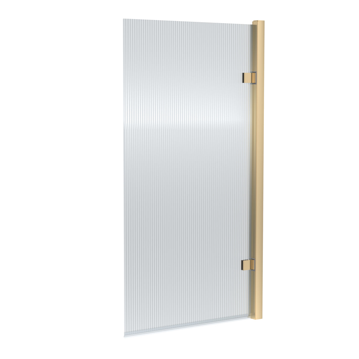Contemporary 8mm Toughened Safety Glass Square Hinged Fluted Bath Screen - 1520 x 830 x 24mm - Choice of Colour