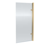 Contemporary 8mm Toughened Safety Glass Square Hinged Fluted Bath Screen - 1520 x 830 x 24mm - Choice of Colour