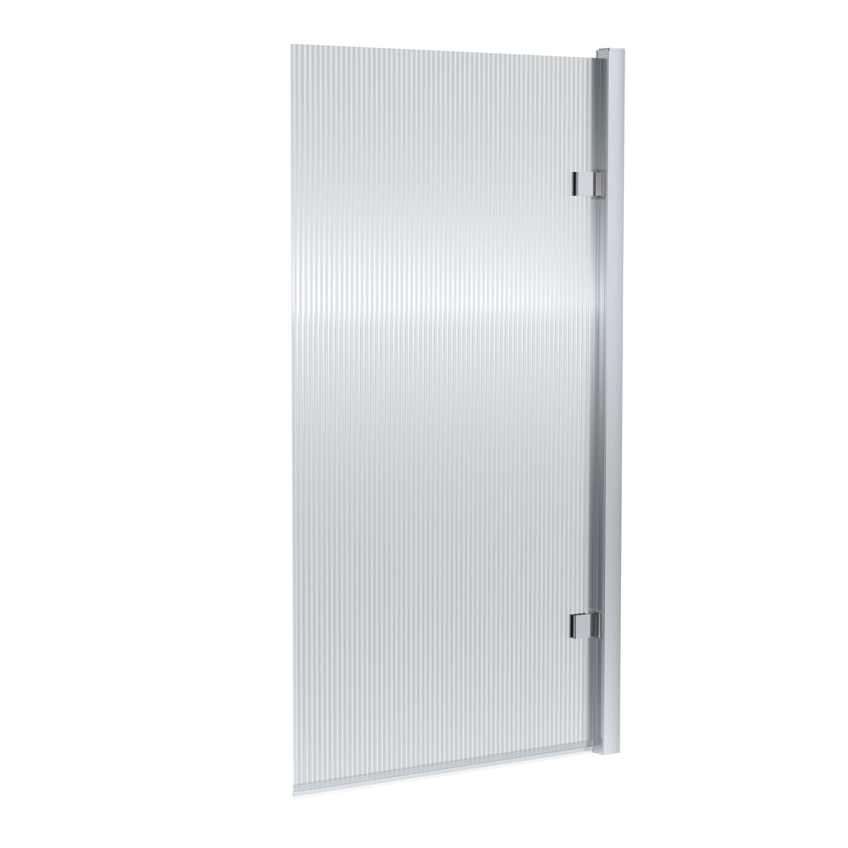 Contemporary 8mm Toughened Safety Glass Square Hinged Fluted Bath Screen - 1520 x 830 x 24mm - Choice of Colour