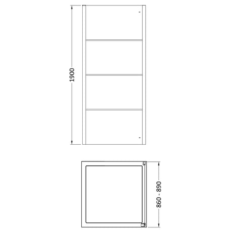 Sonic 8mm Toughened Safety Glass Shower Side Panel, Black