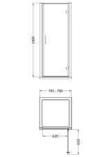 8mm Toughened Safety Glass Hinged Shower Door, Side Panel and Shower Tray - Choice of Size and Finish