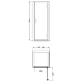 8mm Toughened Safety Glass Hinged Shower Door - 1900mm Height - Choice of Size and Finish