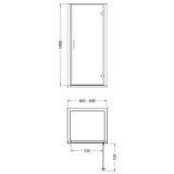 8mm Toughened Safety Glass Hinged Shower Door - 1900mm Height - Choice of Size and Finish