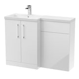 Bathroom Vanity Unit with Basin & WC Unit, Left Hand, 1100mm x 390mm - Choice of Colour