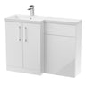 Bathroom Vanity Unit with Basin & WC Unit, Left Hand, 1100mm x 390mm - Choice of Colour