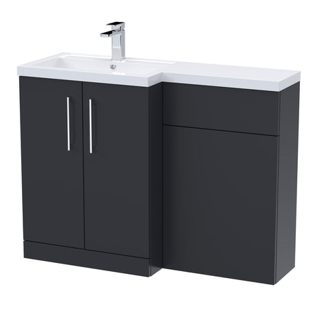 Bathroom Vanity Unit with Basin & WC Unit, Left Hand, 1100mm x 390mm - Choice of Colour