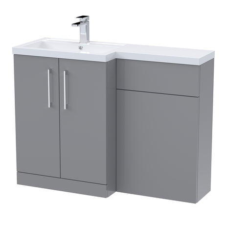 Bathroom Vanity Unit with Basin & WC Unit, Left Hand, 1100mm x 390mm - Choice of Colour