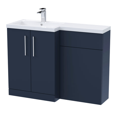 Bathroom Vanity Unit with Basin & WC Unit, Left Hand, 1100mm x 390mm - Choice of Colour
