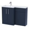 Bathroom Vanity Unit with Basin & WC Unit, Left Hand, 1100mm x 390mm - Choice of Colour