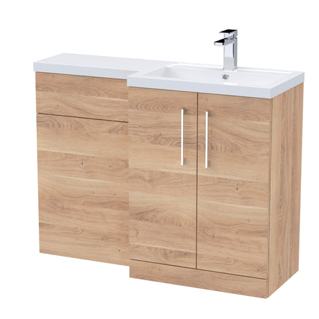 Bathroom Vanity Unit with Basin & WC, Right Hand, 1100mm x 390mm - Choice of Colour