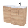Bathroom Vanity Unit with Basin & WC, Right Hand, 1100mm x 390mm - Choice of Colour