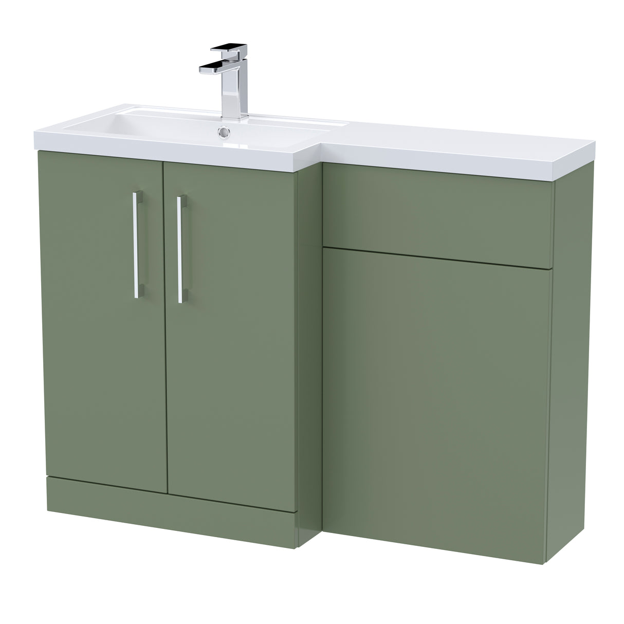 Bathroom Vanity Unit with Basin & WC Unit, Left Hand, 1100mm x 390mm - Choice of Colour