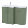 Bathroom Vanity Unit with Basin & WC Unit, Left Hand, 1100mm x 390mm - Choice of Colour