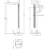 Contemporary Freestanding Round Bath Shower Mixer Tap with Kit - Choice of Colour