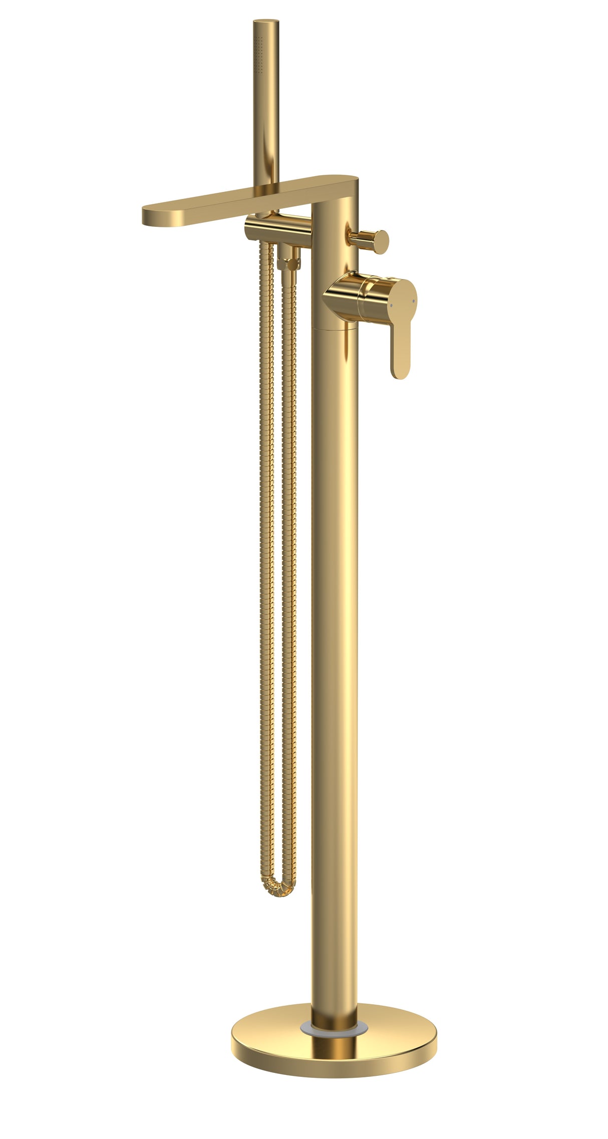 Contemporary Freestanding Round Bath Shower Mixer Tap with Kit - Choice of Colour