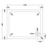 White Rectangular Stone Slip Resistant Shower Tray – Available in Multiple Sizes