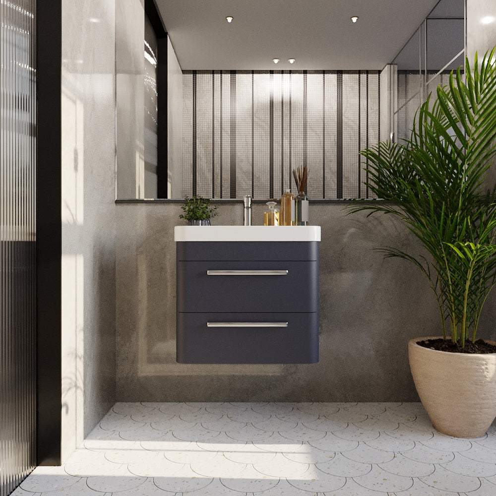 Croxden Modern Wall Hung Vanity Basin Unit with Soft Close Drawers - 600mm or 800mm