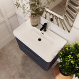 Croxden Modern Wall Hung Vanity Basin Unit with Soft Close Drawers - 600mm or 800mm