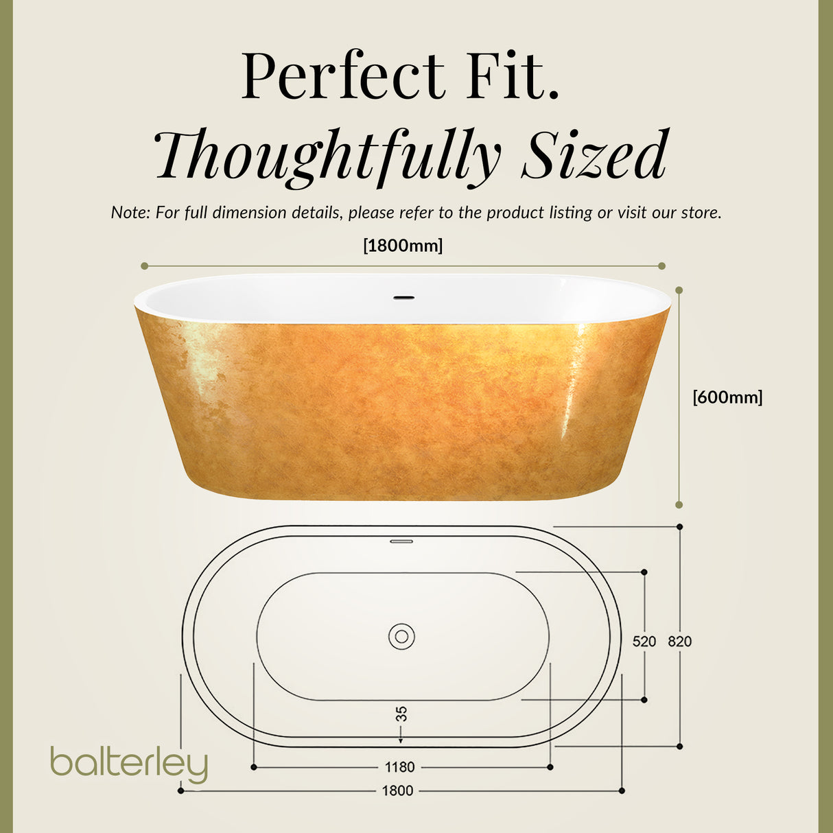 Luxury Modern Freestanding Oval Bath - Choice of Finish & Size