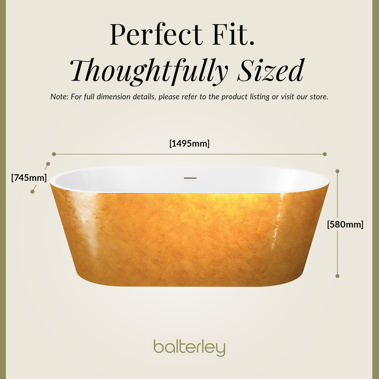Luxury Modern Freestanding Oval Bath - Choice of Finish & Size