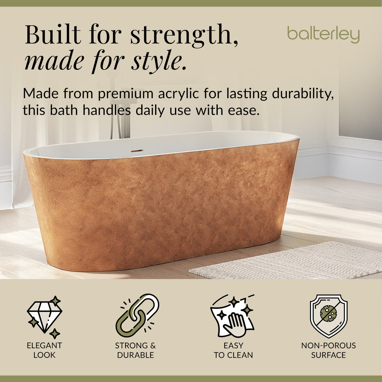 Luxury Modern Freestanding Oval Bath - Choice of Finish & Size