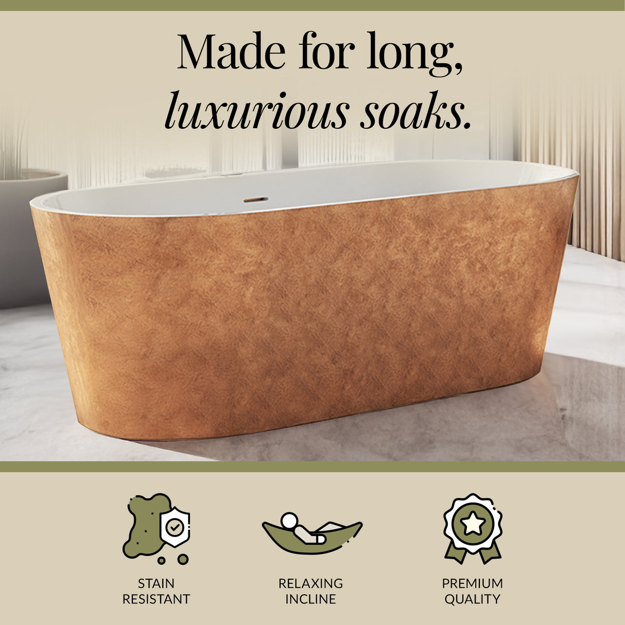 Luxury Modern Freestanding Oval Bath - Choice of Finish & Size