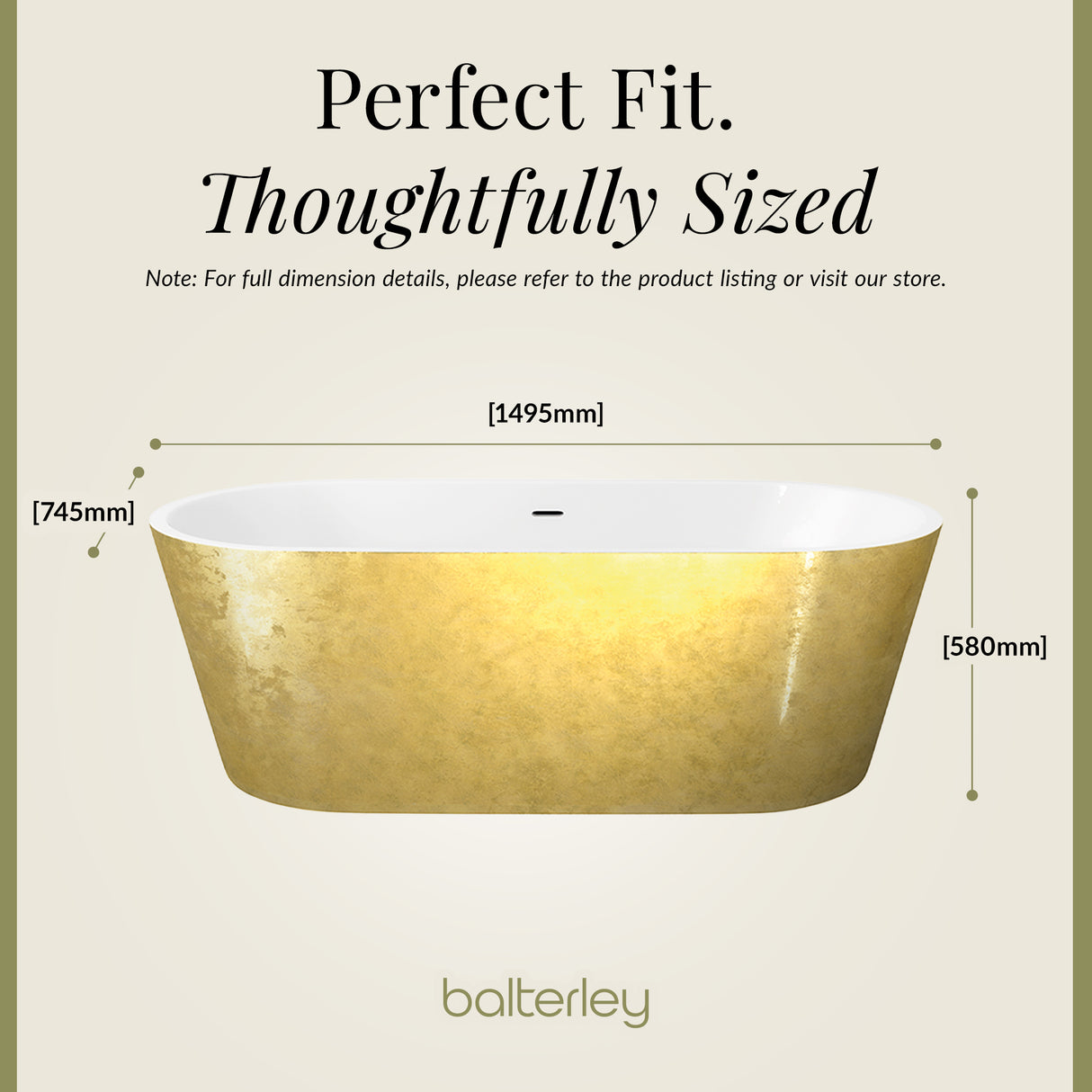 Luxury Modern Freestanding Oval Bath - Choice of Finish & Size
